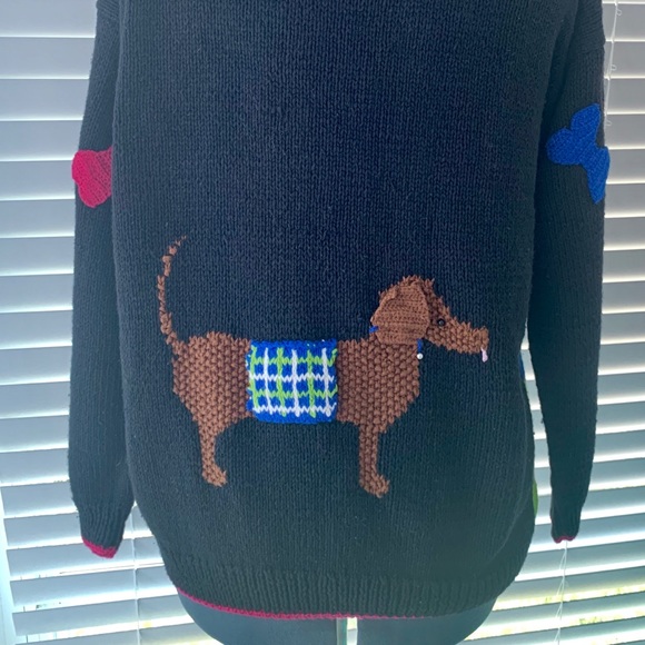 🟢Dog Love Sweater button down V-neck Cardigan new Embellished Colorful Valentine - Picture 5 of 14